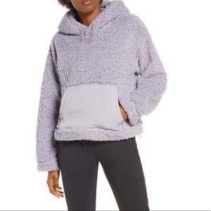New Zella Cassie Faux Shearling Fleece Hoodie L
